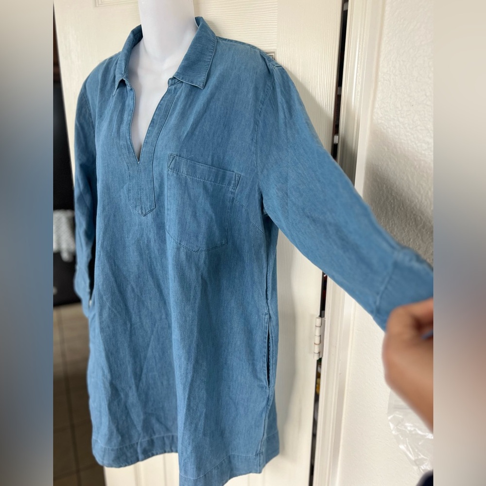 NWT Vineyard Vines Light Blue Denim Tunic Dress - Long Sleeve XL - Picture 6 of 16